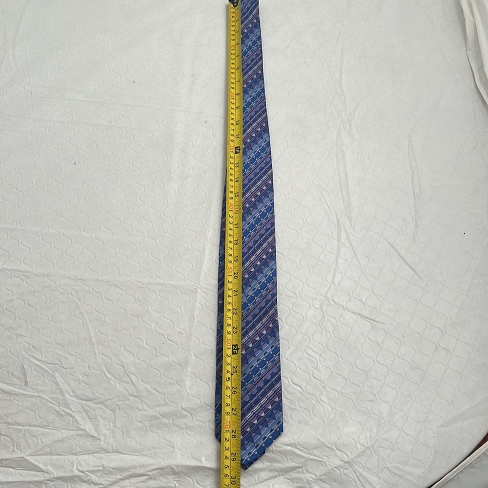 Missoni multicolor blue purple black pattern silk tie - Picture 3 of 4